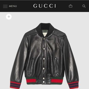Authentic Gucci leather bomber jacket